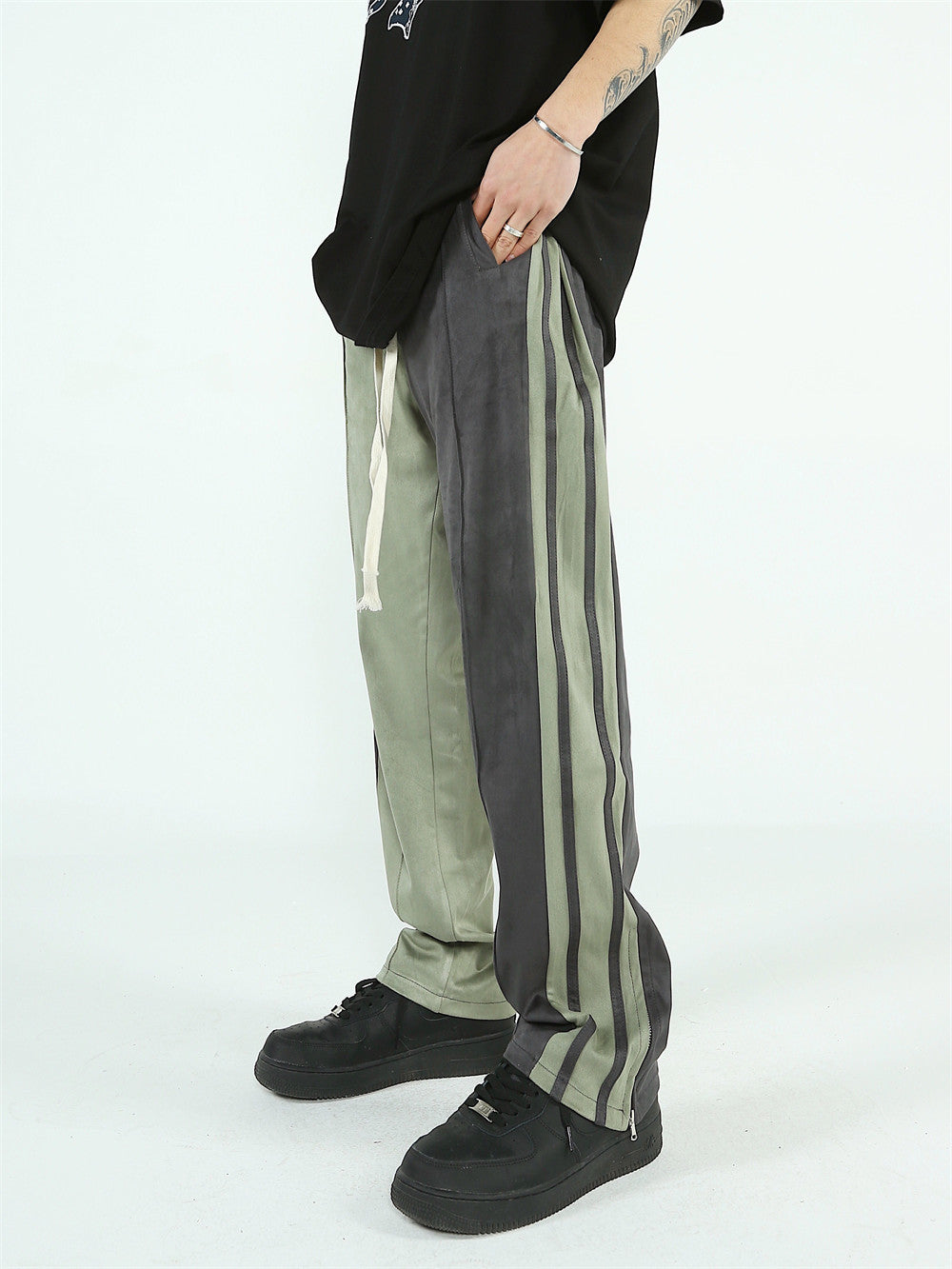 Two-Tone Split Track Pants