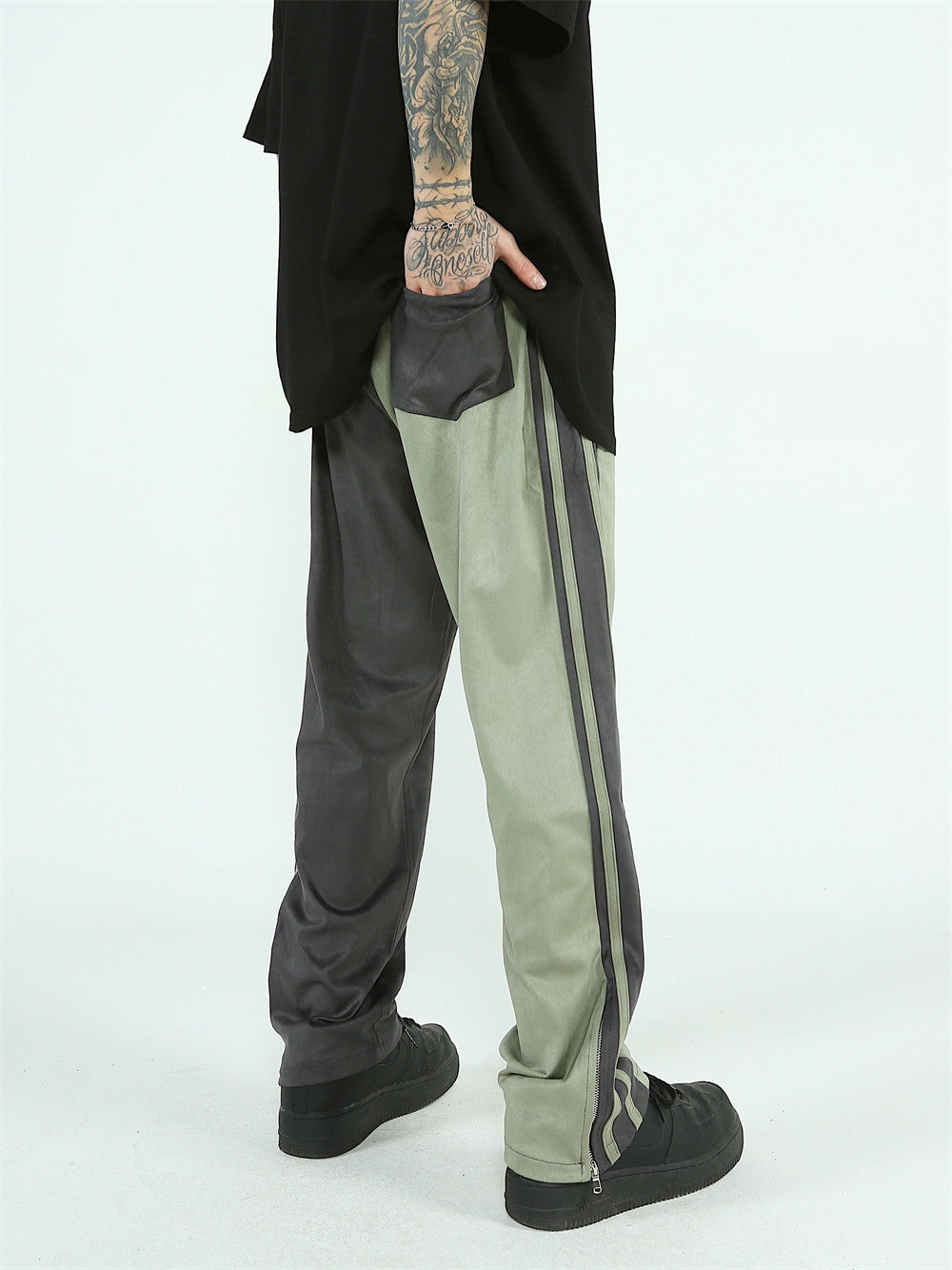 Two-Tone Split Track Pants