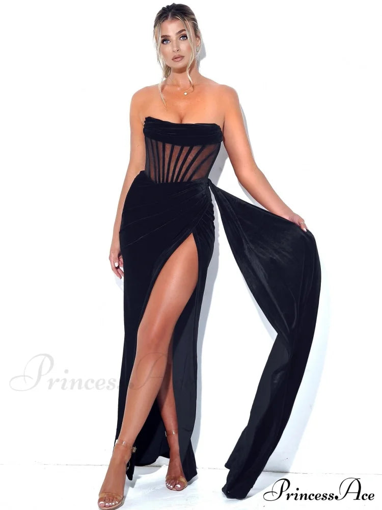 Sleeveless Floor-Length Chiffon Exquisite Lace Prom Dress