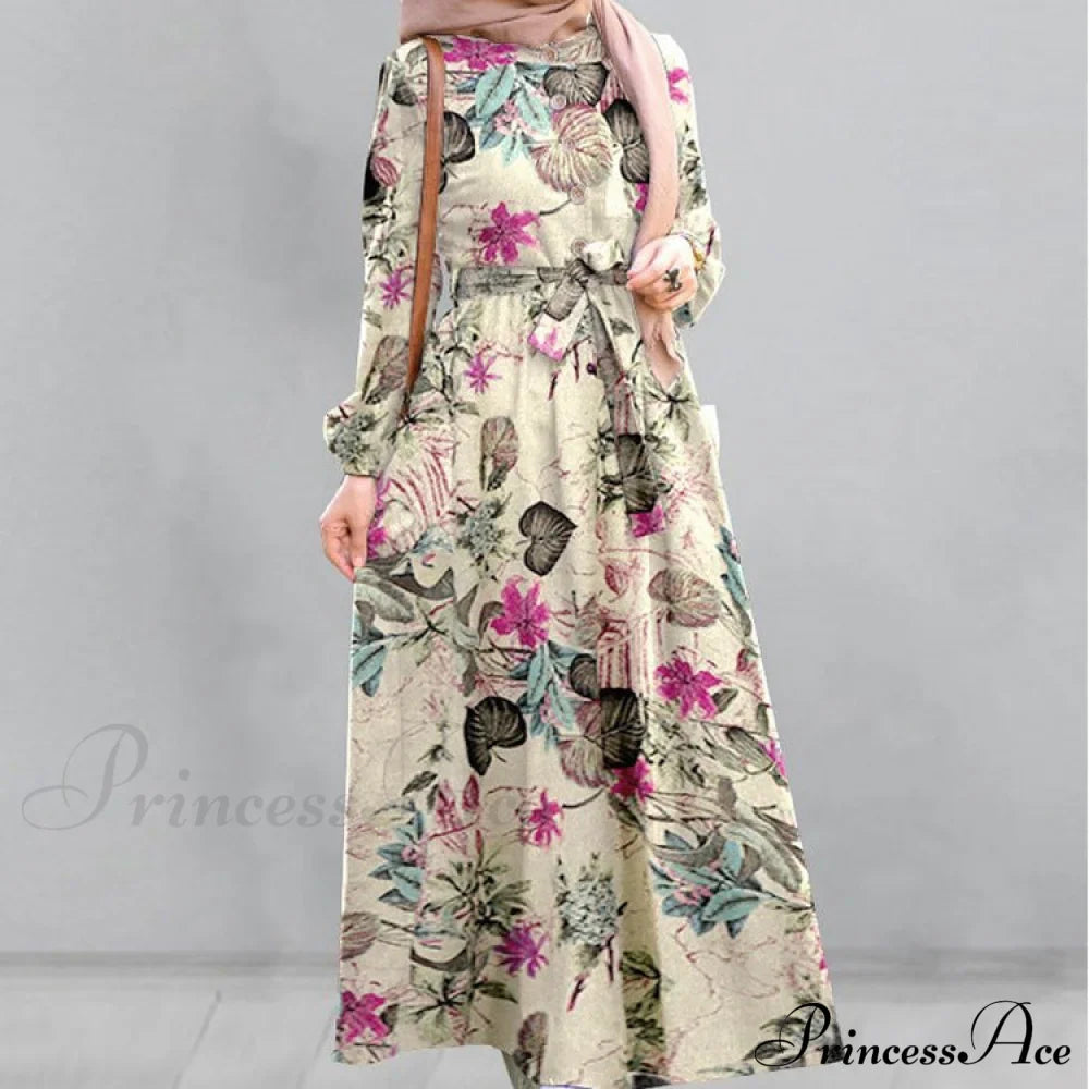 Sleeveless Floral Midi Dress with Drawstring