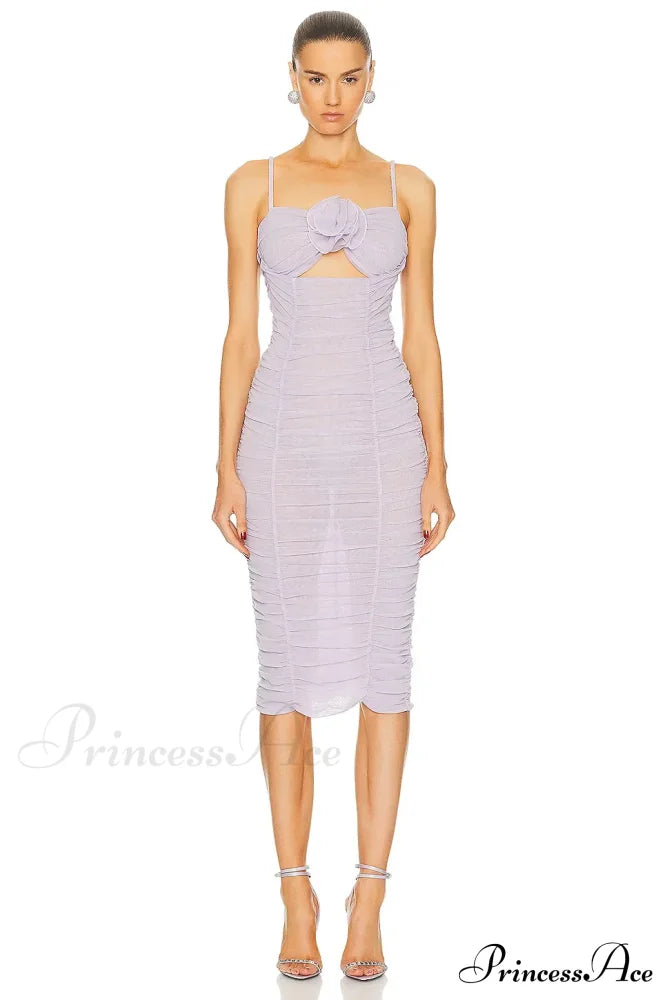 Sleeveless Halter Mesh Evening Party Dress
