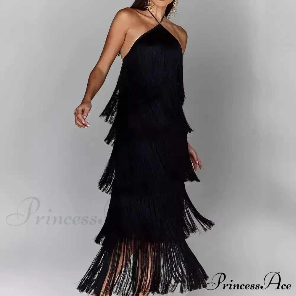 Sleeveless Halter Split Party Dress