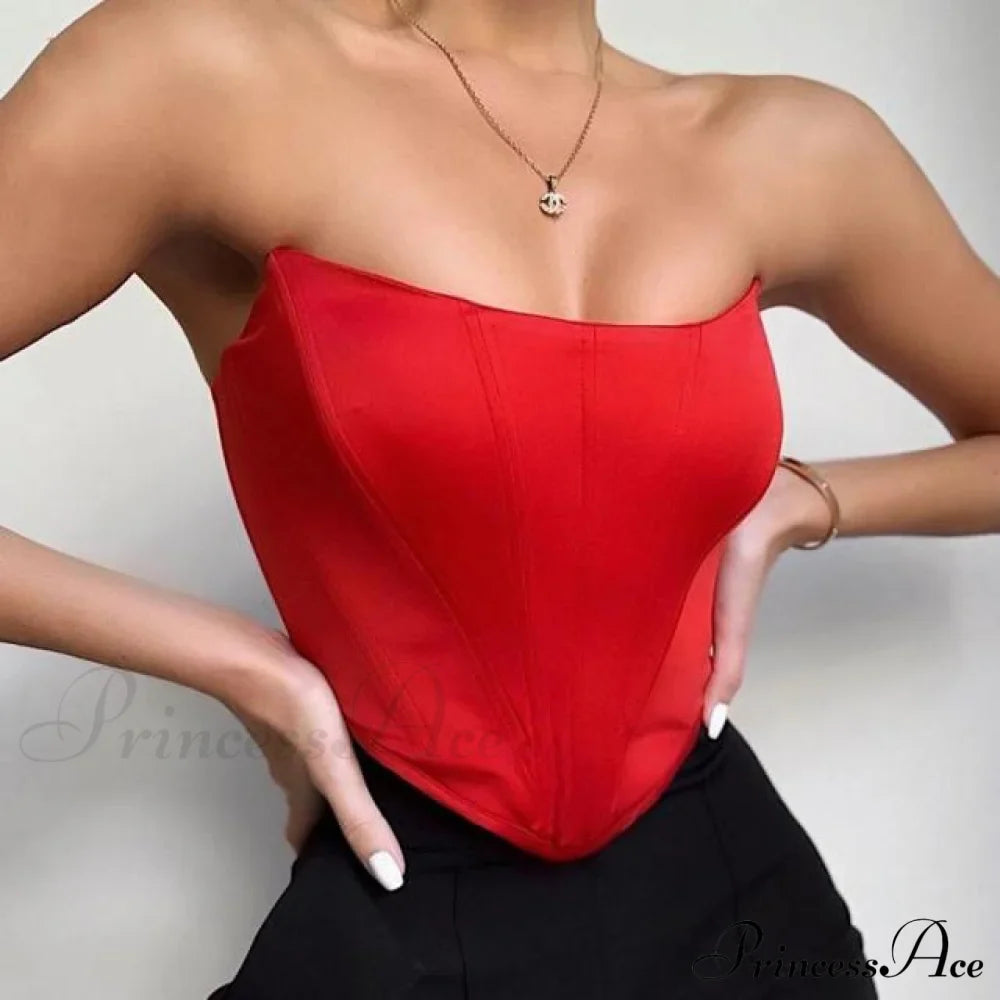 Sleeveless Off Shoulder Velvet Sexy Corset