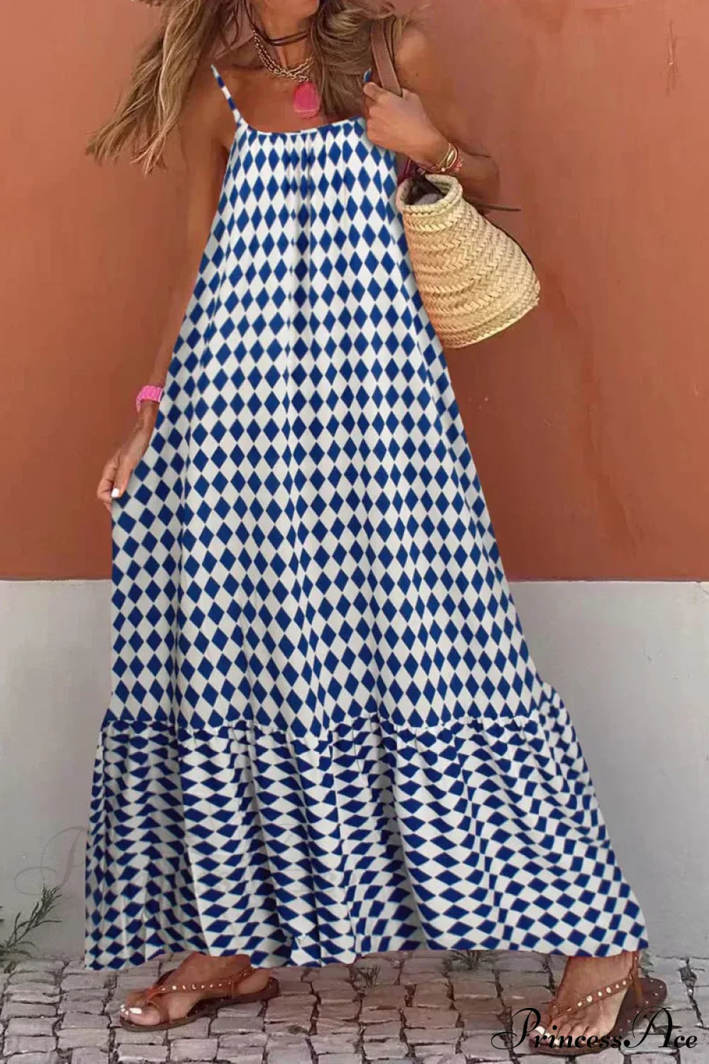 Sleeveless Print Summer Spaghetti Strap Boho Dress