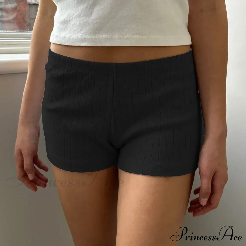 Slim Fit Retro Kawaii Solid Front Button Down Elastic Waist Pajamas Short