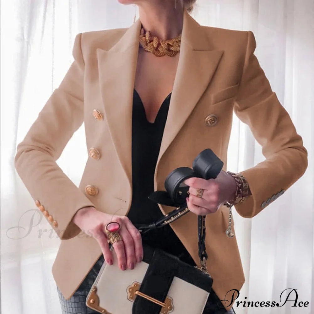 Solid Color Fashion Multi Buttons Blazer