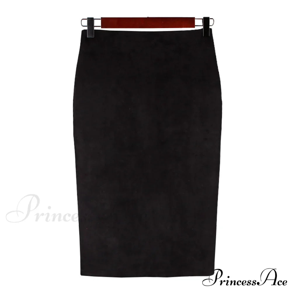 Solid Color Pencil Skirt