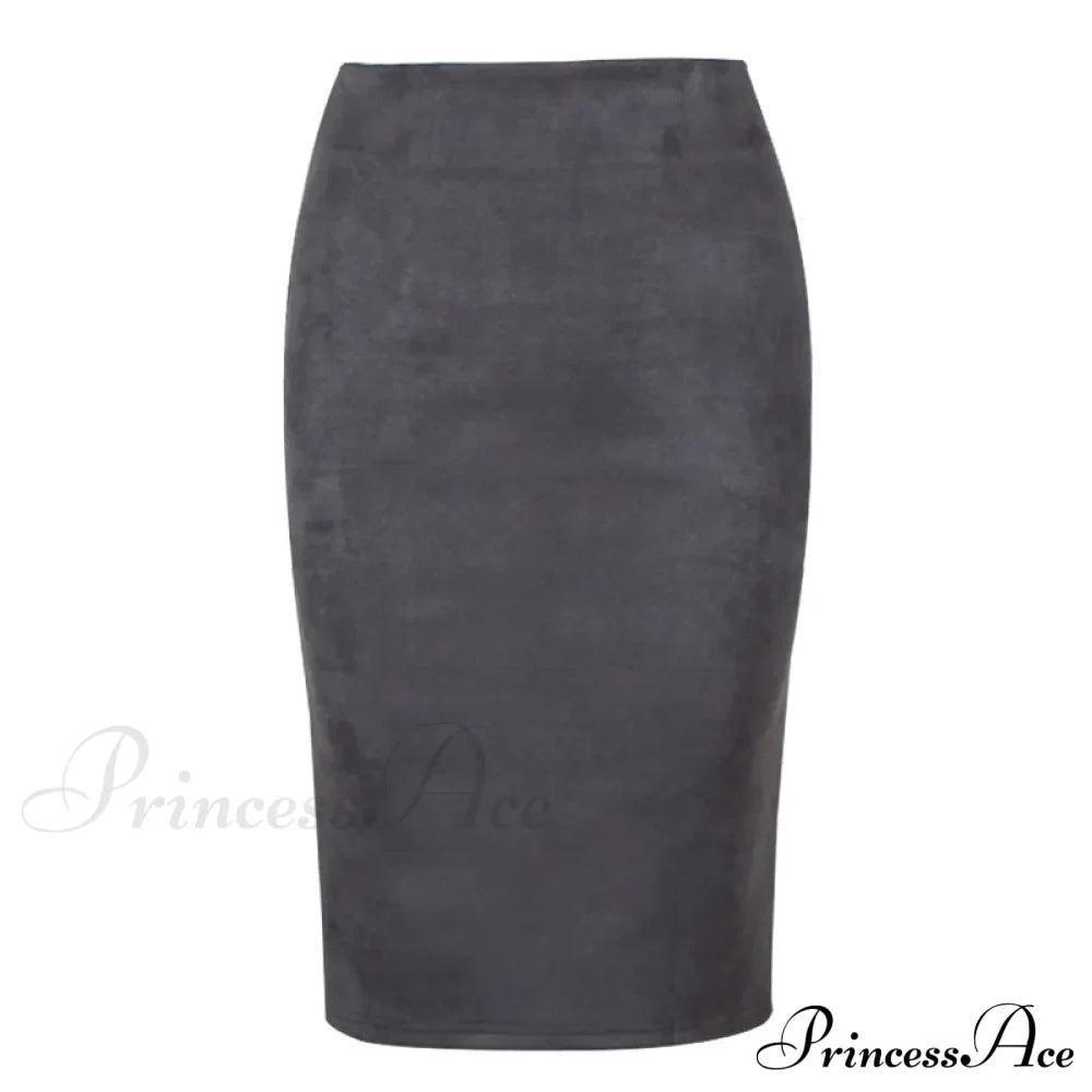 Solid Color Pencil Skirt