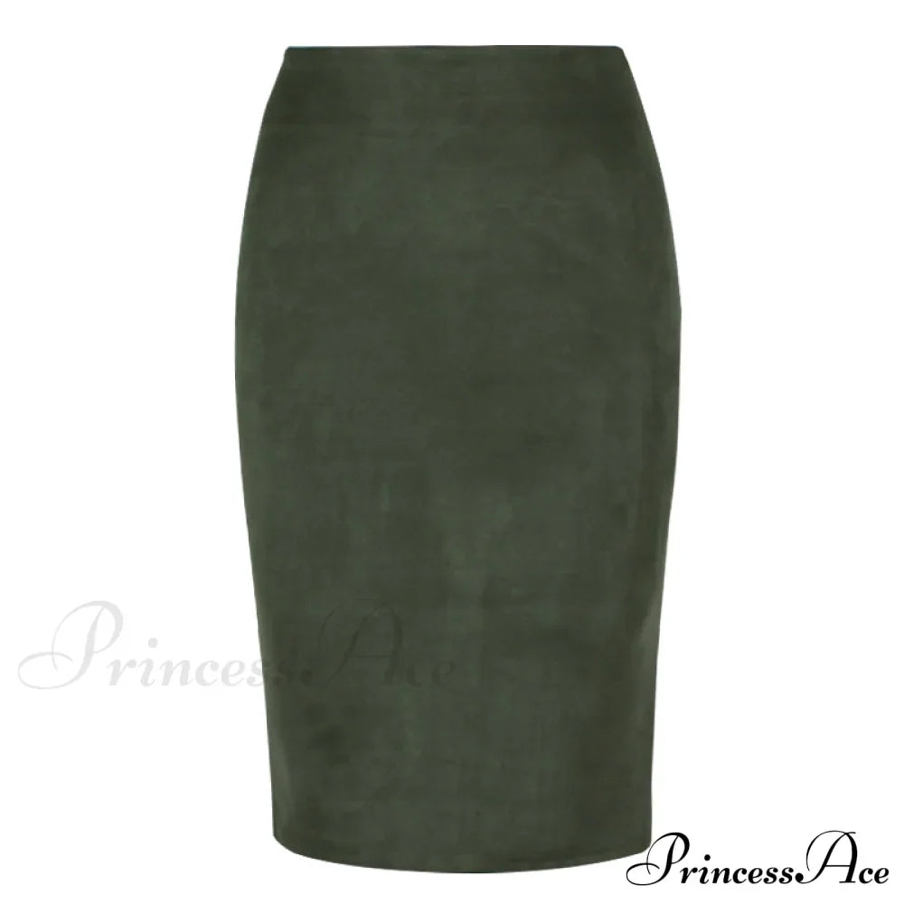 Solid Color Pencil Skirt