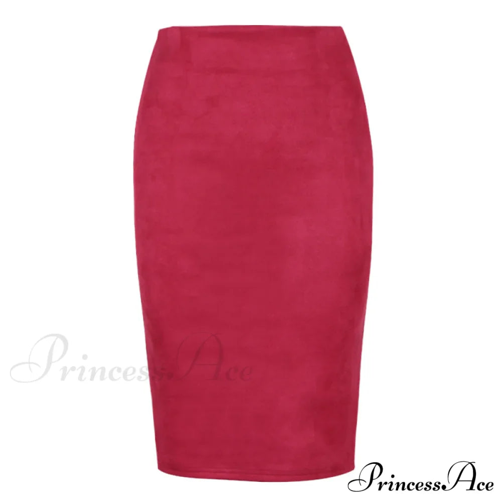 Solid Color Pencil Skirt