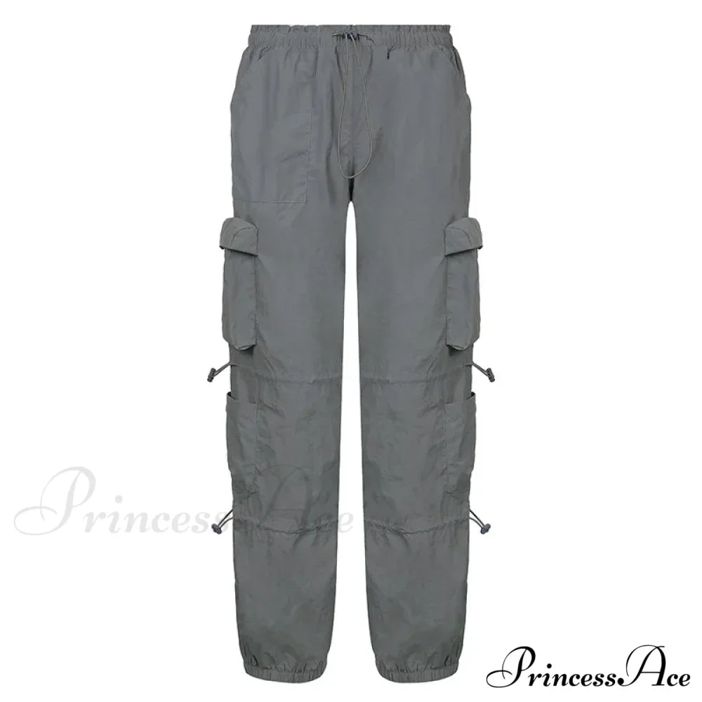 Vintage Cargo Baggy Streetwear Pockets Wide Leg Low Waist Casual Loose Y2k Denim Jean