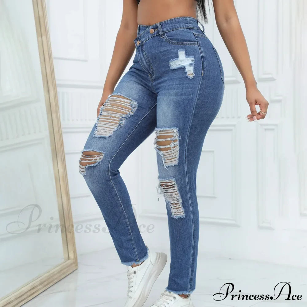Vintage Oversized Breathable Skinny Jeans