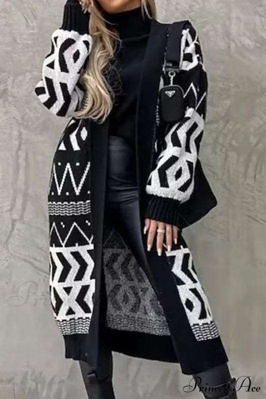 Vintage Patchwork Long Cardigan